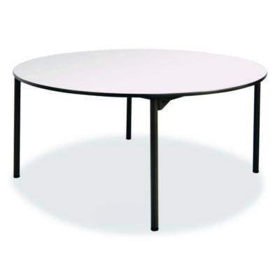 Maxx Legroom Wood Folding Table, Round, 60" x 29.5", Gray/Charcoal