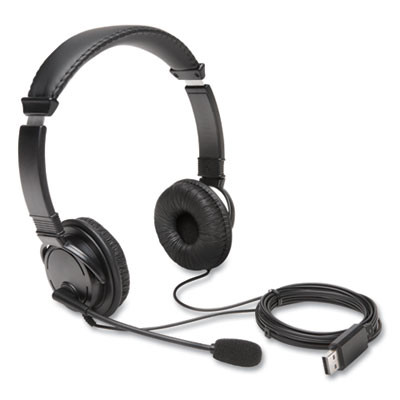Hi-Fi Headphones With Microphone, 6 Ft Cord, Black