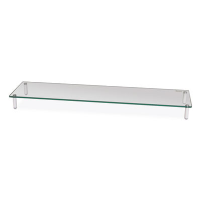 Extra Wide Glass Monitor Riser, 39.4" x 10.2" x 3.25", Clear, Supports 60 Lbs