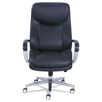 Commercial 2000 Big/Tall Executive Chair, Supports Up To 400 Lb, 20.5" To 23.5" Seat Height, Black Seat/Back, Silver Base