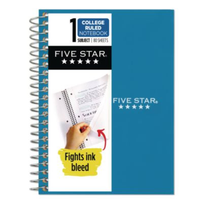 Wirebound Notebook, 1-Subject, Medium/College Rule, Randomly Assorted Cover Color, (80) 7 x 5.5 Sheets