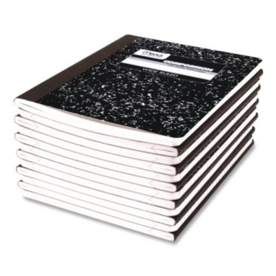 Square Deal Composition Book, 3-Subject, Wide/Legal Rule, Black Cover, (100) 9.75 x 7.5 Sheets, 12/Pack