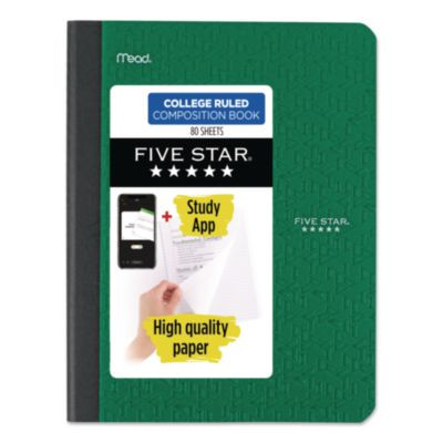 Composition Book, Medium/College Rule, Randomly Assorted Cover Color, (80) 9.75 x 7.5 Sheets