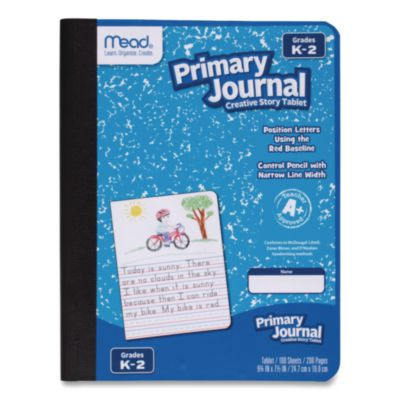 Primary Journal Half Page Ruled, Blue Marble Cover, Primary Rule, (100) 9.75 x 7.5 Sheets