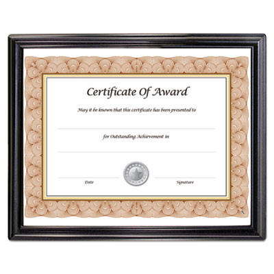 Ez Mount Document Frame With Trim Accent And Plastic Face, Plastic, 8.5 X 11 Insert, Black