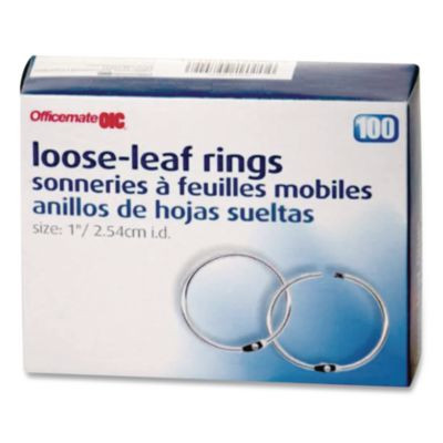 Book Rings, 1" Diameter, 100/Box