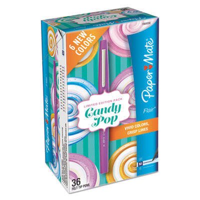 Flair Candy Pop Porous Point Pen, Stick, Medium 0.7 Mm, Assorted Ink And Barrel Colors, 36/Pack