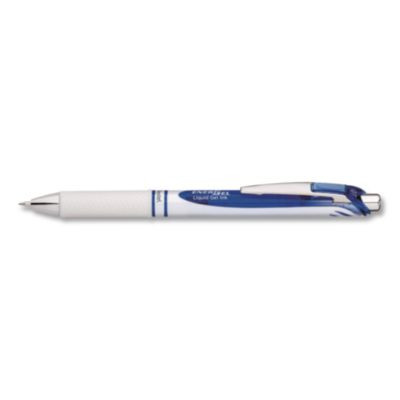Energel Rtx Gel Pen, Retractable, Medium 0.7 Mm, Blue Ink, White/Translucent Blue Barrel