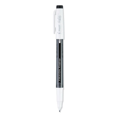 Frixion Fineliner Erasable Porous Point Pen, Stick, Fine 0.6 Mm, Black Ink, Black/White Barrel, Dozen