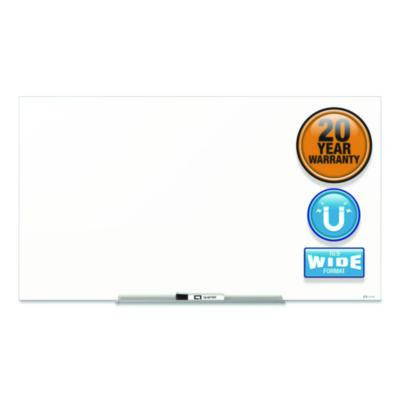Invisamount Magnetic Glass Marker Board, 50" x 28", White Surface