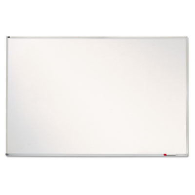 Porcelain Magnetic Whiteboard, 72" x 48", White Surface, Satin Aluminum Frame