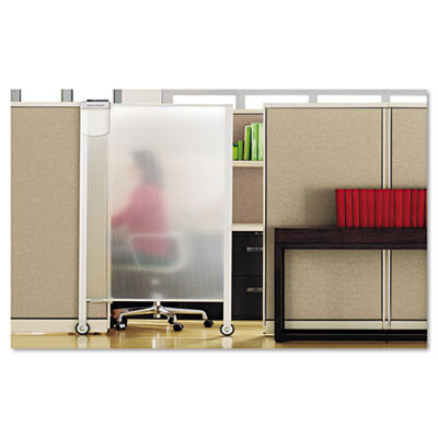 Premium Workstation Privacy Screen, 38w X 64d, Translucent Clear/Silver