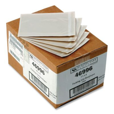 Self-Adhesive Packing List Envelope, Clear Front: Full-Size Window, 4.5 x 6, Clear, 1,000/Carton