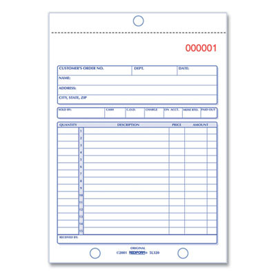 Sales Book, 15 Lines, Two-Part Carbonless, 5.5 x 7.88, 50 Forms Total