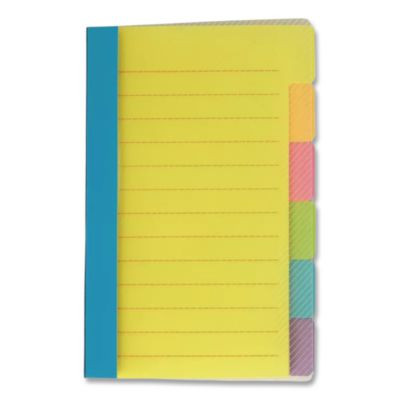 Divider Sticky Notes, 6-Tab Sets, Note Ruled, 4" x 6", Assorted Colors, 60 Sheets/Set, 3 Sets/Pack