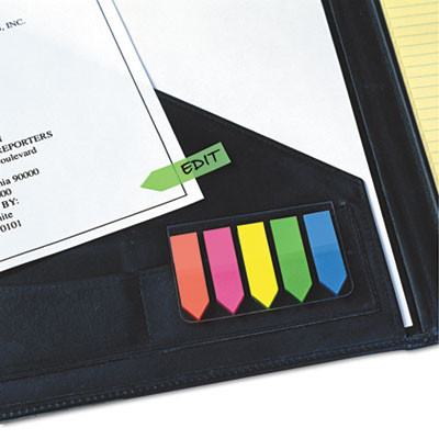Seenotes Transparent-Film Arrow Page Flags, Assorted Colors, 50/Pad, 5 Pads