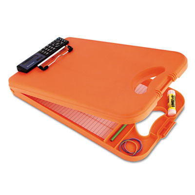 Deskmate Ii With Calculator, 0.5" Clip Capacity, Holds 8.5 x 11 Sheets, Hi-Vis Orange