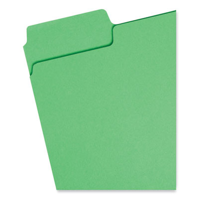 Supertab Colored File Folders, 1/3-Cut Tabs: Assorted, Letter Size, 0.75" Expansion, 11-Pt Stock, Color Assortment 1, 100/Box
