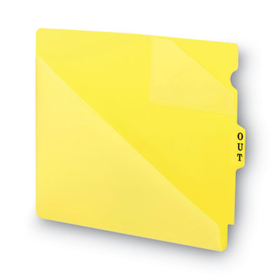 End Tab Poly Out Guides, Two-Pocket Style, 1/3-Cut End Tab, Out, 8.5 X 11, Yellow, 50/Box