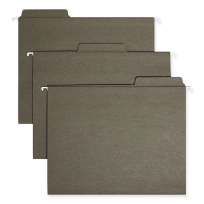 Fastab Hanging Folders, Letter Size, 1/3-Cut Tabs, Standard Green, 20/Box