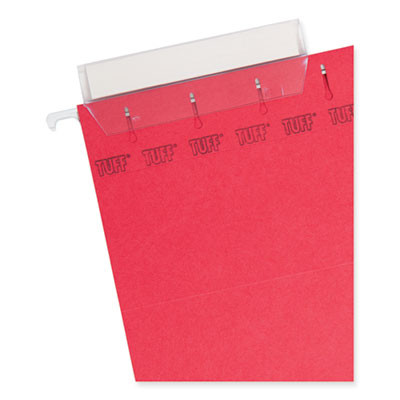 Tuff Hanging Folders With Easy Slide Tab, Letter Size, 1/3-Cut Tabs, Red, 18/Box