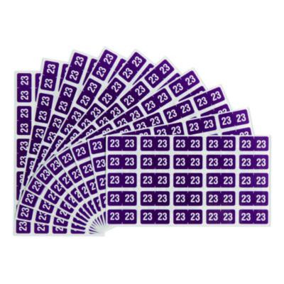 Yearly End Tab File Folder Labels, 23, 0.5 x 1, Purple, 25/Sheet, 10 Sheets/Pack