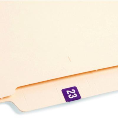 Yearly End Tab File Folder Labels, 23, 0.5 x 1, Purple, 25/Sheet, 10 Sheets/Pack