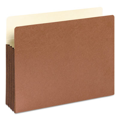 Redrope Drop-Front File Pockets With Fully Lined Gussets, 3.5" Expansion, Letter Size, Redrope, 10/Box