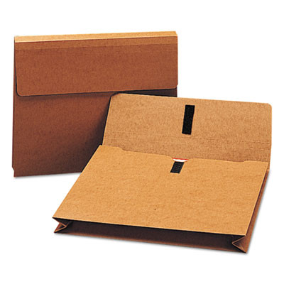 Expanding Wallet With Hook And Loop Closure, 2" Expansion, 1 Section, Hook/Loop Closure, Letter Size, Redrope