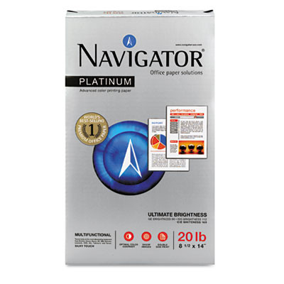 Platinum Paper, 99 Bright, 20 Lb Bond Weight, 8.5 x 14, White, 500 Sheets/Ream, 10 Reams/Carton
