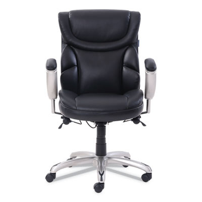 Emerson Task Chair, Supports Up To 300 Lb, 18.75" To 21.75" Seat Height, Black Seat/Back, Silver Base