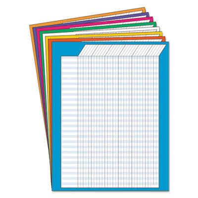 Jumbo Incentive Charts, Vertical Orientation, 22" x 28", Assorted Colors, 8/Pack
