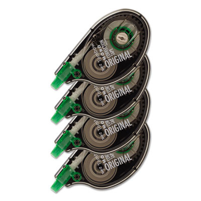 Mono Original Correction Tape Value Pack, Non-Refillable, 0.17" x 32.83 Ft, Translucent Smoke/Green Dispenser, 4/Pack