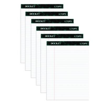 Docket Ruled Perforated Pads, Wide/Legal Rule, (50) White 8.5 x 11 Sheets, 6/Pack