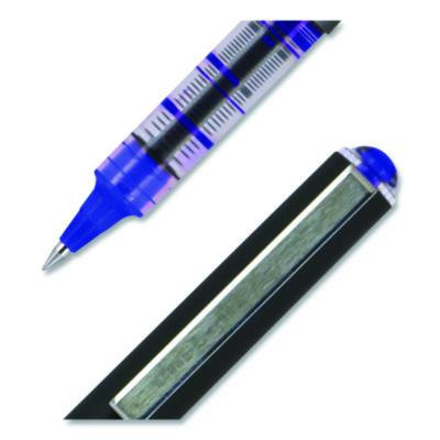 Vision Rollerball Pen, Stick, Micro 0.5 Mm, Blue Ink, Gray/Blue/Clear Barrel, Dozen