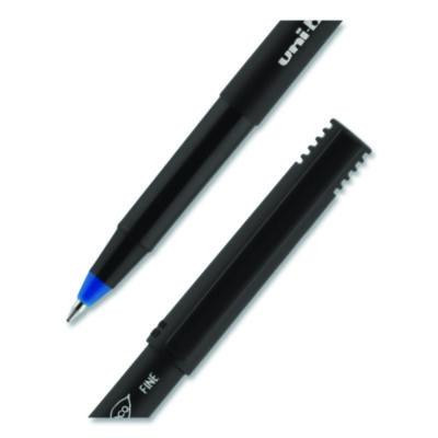 Onyx Rollerball Pen, Stick, Fine 0.7 Mm, Blue Ink, Black/Blue Barrel, Dozen