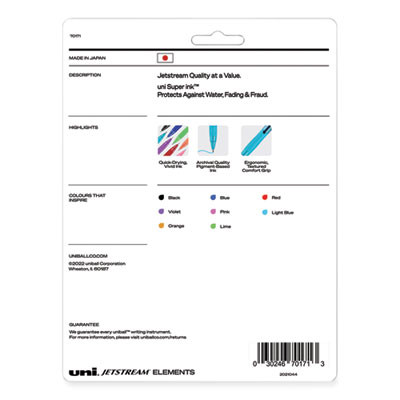 Jetstream Elements Hybrid Gel Pen, Retractable, Medium 1 Mm, Assorted Ink And Barrel Colors, 12/Pack