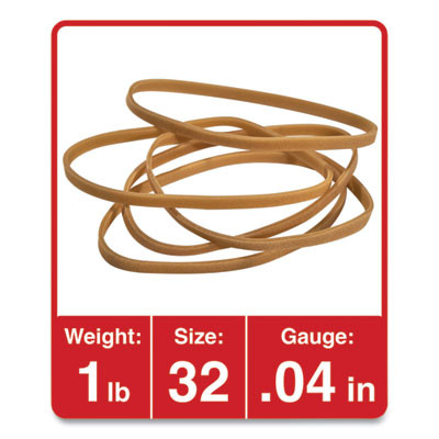 Rubber Bands, Size 32, 0.04" Gauge, Beige, 1 Lb Box, 820/Pack
