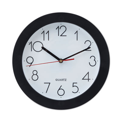 Bold Round Wall Clock, 9.75" Overall Diameter, Black Case, 1 Aa (Sold Separately)