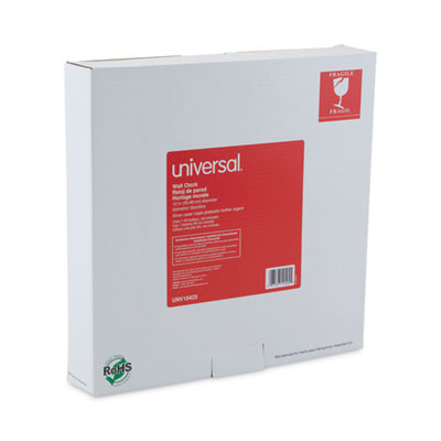 Brushed Aluminum Wall Clock, 12" Overall Diameter, Silver Case, 1 Aa (Sold Separately)