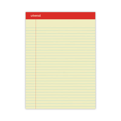 Perforated Ruled Writing Pads, Red Headband, Wide/Legal Rule, (50) Canary Yellow 8.5 x 11 Sheets, Dozen