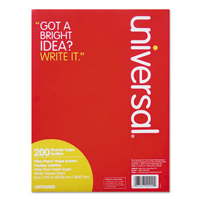 Filler Paper, 3-Hole, 8 X 10.5, Wide/Legal Rule, 200/Pack