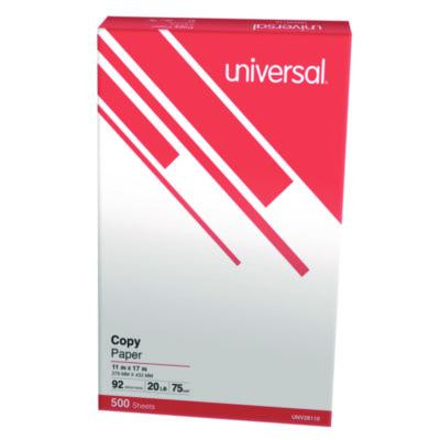 Copy Paper, 92 Bright, 20 Lb Bond Weight, 11 x 17, White, 500 Sheets/Ream
