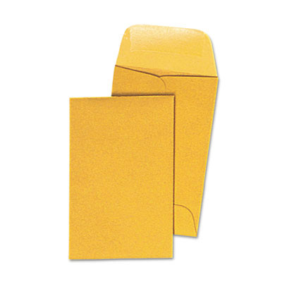 Kraft Coin Envelope, #1, Round Flap, Gummed Closure, 2.25 X 3.5, Light Brown Kraft, 500/Box