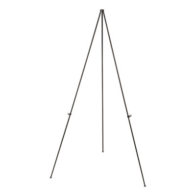 Ultra-Portable Instant Setup Foldaway Easel With Carry Bag, 61" Tall, Metal, Black, Supports Up To 10 Lb