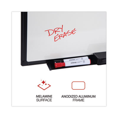 Design Series Deluxe Dry Erase Board, 24" x 18", White Surface, Black Anodized Aluminum Frame
