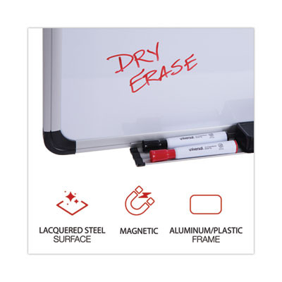 Magnetic Steel Dry Erase Marker Board, 72" x 48", White Surface, Satin Aluminum Frame