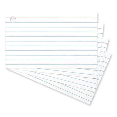 Ring Index Cards, Ruled, 3 X 5, White, 100/Pack