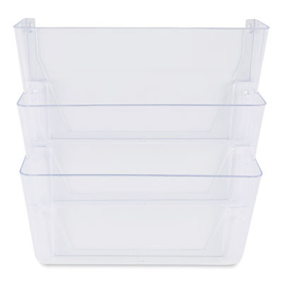 Wall Files, 3 Sections, Letter Size, 13" x 4" x 14", Clear, 3/Set