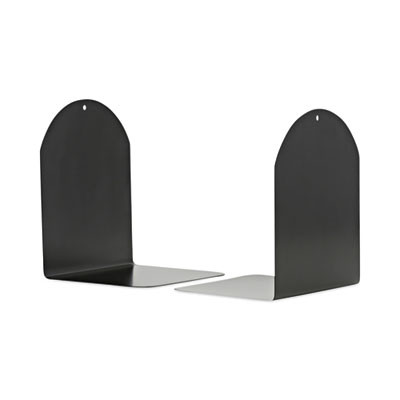 Magnetic Bookends, Magnetic Base, 6 x 5 x 7, Metal, Black, Pair